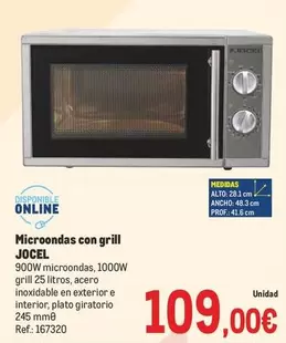 Oferta de Jocel - Microondas Con Grill por 109€ en Makro