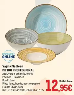 Oferta de Metro Professional - Vajilla Madleen por 12,95€ en Makro