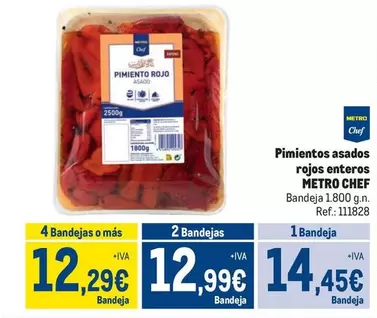 Oferta de Metro Chef - Pimientos Asados Rojos Enteros por 14,45€ en Makro