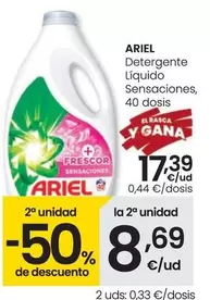 Oferta de Ariel - Detergente Líquido Sensaciones por 17,39€ en Eroski