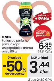 Oferta de Lenor - Perlas De Perfume Para La Ropa Unstopabbles Aroma Ariel por 6,89€ en Eroski