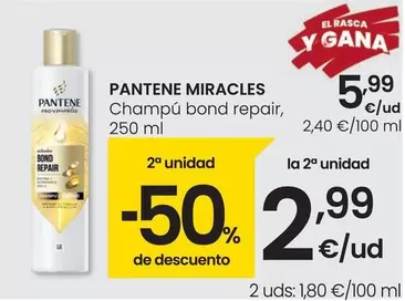 Oferta de Pantene Miracles - Champú Bond Repair por 5,99€ en Eroski