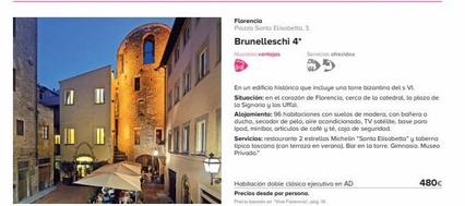 Oferta de Viajes a Florencia  por 480€ en Viajes El Corte Inglés