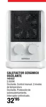 Oferta de Sonedas - Calefactor Cerámico Osgilante por 32,95€ en Ferrcash