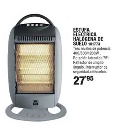 Oferta de Estufa Electrica Halogena De Suelo por 27,95€ en Ferrcash