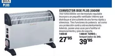 Oferta de Convector Box Plus 2000W por 27,95€ en Ferrcash