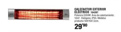 Oferta de Calefactor Exterior Electrico  por 29,9€ en Ferrcash