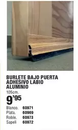 Oferta de Burlete Bajo Puerta Adhesivio Labio Alumínio por 9,95€ en Ferrcash