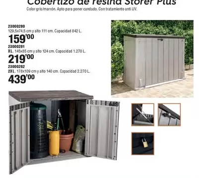 Oferta de Cobertizo De Testina Storer Plus en Ferrcash