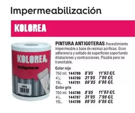 Oferta de Kolorea - Pintura Antigoteras por 6,66€ en Ferrcash