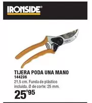 Oferta de Ironside - Tijera Poda Una Mano por 25,95€ en Ferrcash