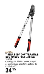 Oferta de Altuna - Tijera Poda Cortarramas Dos Manos Profesional por 34,95€ en Ferrcash