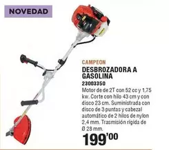 Oferta de Campeón - Desbrozadora A Gasolina por 199€ en Ferrcash