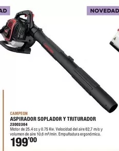 Oferta de Campeón - Aspirador Soplador Y Triturador por 199€ en Ferrcash