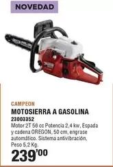 Oferta de Campeón - Motosierra A Gasolina por 239€ en Ferrcash