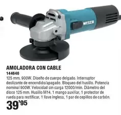 Oferta de Wesco - Amoladora Con Cable por 39,95€ en Ferrcash