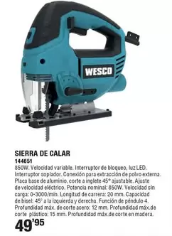 Oferta de Wesco - Sierra De Calar por 49,95€ en Ferrcash