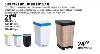 Oferta de Cubo Con Pedal Smart Reciclaje por 24,95€ en Ferrcash