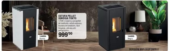 Oferta de Estufa Pellet Ignissia Tokyo por 999€ en Ferrcash