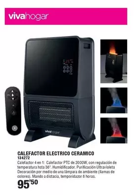 Oferta de Vivahogar - Calefactor Electrico Ceramico por 95,5€ en Ferrcash