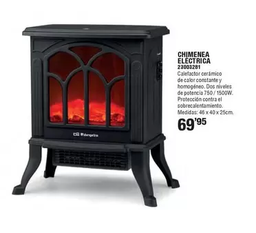 Oferta de Chimenea Eléctrica por 69,95€ en Ferrcash