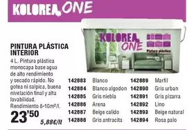 Oferta de Kolorea - Pintura Plástica Interior por 23,5€ en Ferrcash