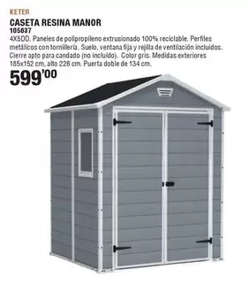 Oferta de Keter - Caseta Resina Manor por 599€ en Ferrcash