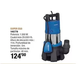 Oferta de Super Ego - 145779 Potencia: 1.300 W. Caudal Máx por 124€ en Ferrcash