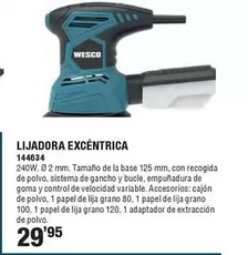 Oferta de Wesco - Lijadora Excéntrica por 29,95€ en Ferrcash