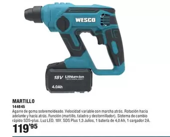 Oferta de Wesco - Martillo por 119,95€ en Ferrcash