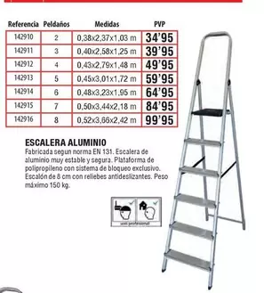 Oferta de Escalera Aluminio  en Ferrcash