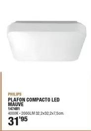 Oferta de Philips - Plafon Compacto Led Mauve por 31,95€ en Ferrcash