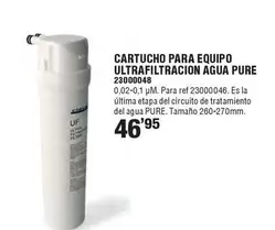 Oferta de Cartucho Para Equipo Ultrafiltracion Agua Pure por 46,95€ en Ferrcash