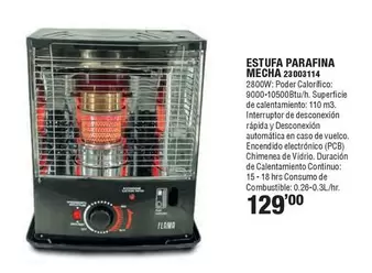 Oferta de Estufa Parafina Mecha  por 129€ en Ferrcash