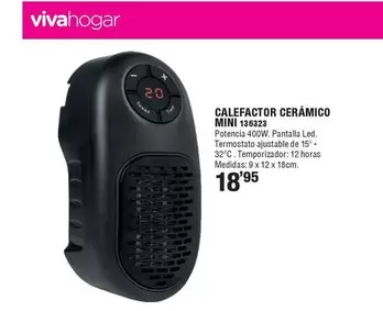 Oferta de Vivahogar - Calefactor Ceramico Mini por 18,95€ en Ferrcash