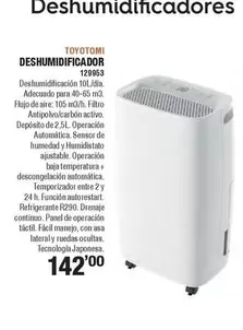 Oferta de Toyotomi - Deshumidificador por 142€ en Ferrcash