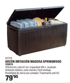 Oferta de Keter - Arcón Imitación Madera Springwood por 79,95€ en Ferrcash