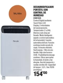 Oferta de Deshumidificador Portatil Con Control De Humedad por 154€ en Ferrcash