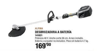 Oferta de Alpina - Desbrozadora A Batería por 169€ en Ferrcash