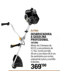 Oferta de Alpina - Desbrozadora A Gasolina Profesional por 369€ en Ferrcash