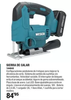 Oferta de Wesco - Sierra De Calar por 84,95€ en Ferrcash