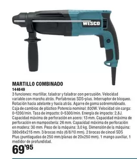 Oferta de Wesco - Martillo Combinado por 69,95€ en Ferrcash