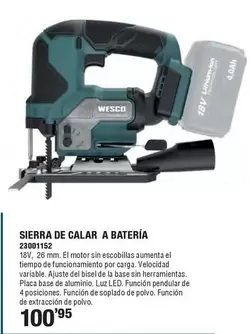 Oferta de Wesco - Sierra De Calar A Batería por 100,95€ en Ferrcash