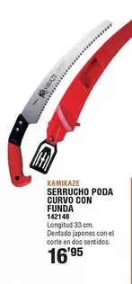 Oferta de Kamikaze - Serrucho Poda Curvo Con Funda por 16,95€ en Ferrcash