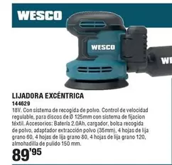 Oferta de Wesca - Lijadora Excéntrica  por 89,95€ en Ferrcash