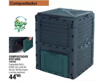 Oferta de Compostador Eco Gris por 44,95€ en Ferrcash