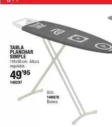 Oferta de Tabla Planchar Simple por 49,95€ en Ferrcash