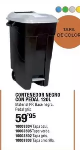 Oferta de Contenedor Negro Con Pedal por 59,95€ en Ferrcash