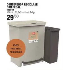 Oferta de Contenedor Reciclaje Con Pedal por 29,5€ en Ferrcash