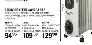 Oferta de Radiador Aceite Sahara S&P por 94,95€ en Ferrcash